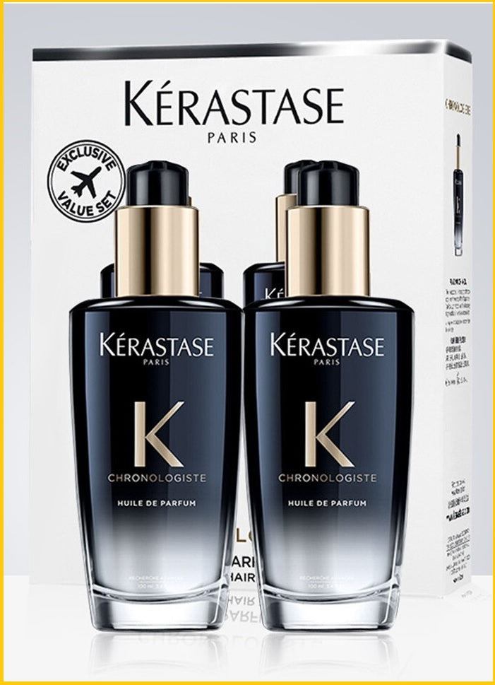 KERASTASE CHRONOLOGISTE HUILE DE PARFUM HAIR FRAGRANCE OIL DUO SET 100ML X2 黑鑽逆時光至臻香氛修護精華套裝