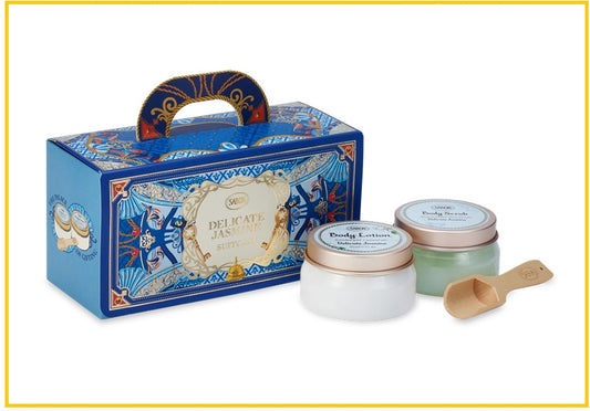 SABON 野茉莉三件禮盒套裝 JASMINE LILY PALACE SUITCASE DUO SET KIT (BODY SCRUB 200G + BODY LOTION 200ML)