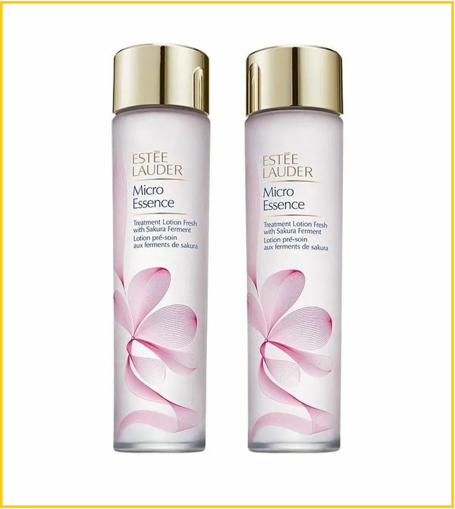 ESTEE LAUDER MICRO ESSENCE TREATMENT LOTION FRESH WITH SAKURA FERMENT DUO SET 200ML X2 櫻花微精華原生液套裝