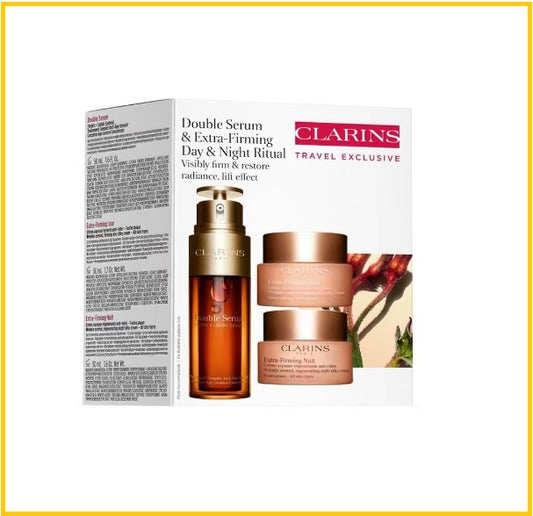 CLARINS EXTRA-FIRMING BEAUTY ROUTINE VISIBLY FIRM LIFT & REGENERATE DUO SET 雙萃精華彈簧煥膚三件套裝