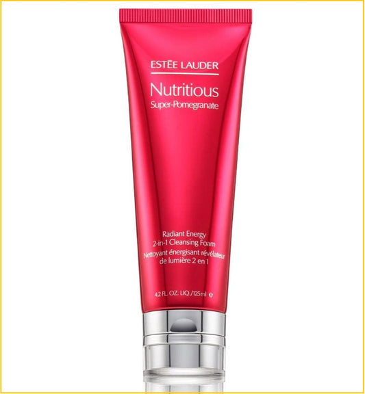 ESTEE LAUDER NUTRITIOUS SUPER-POMEGRANATE RADIANT ENERGY 2-IN-1 CLEANSING FOAM 125ML 紅石榴升級亮肌抗氧保濕二合一潔面泡沫洗面