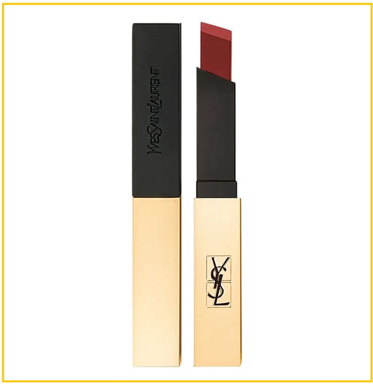 YSL YVES SAINT LAURENT ROUGE PUR COUTURE THE SLIM LEATHER MATTE LIPSTICK #1966 / #2024 2.2G 小金條奢華緞面絲絨唇膏