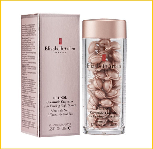 ELIZABETH ARDEN RETINOL CERAMIDE CAPSULES LINE ERASING NIGHT SERUM 60 CAPS 粉膠