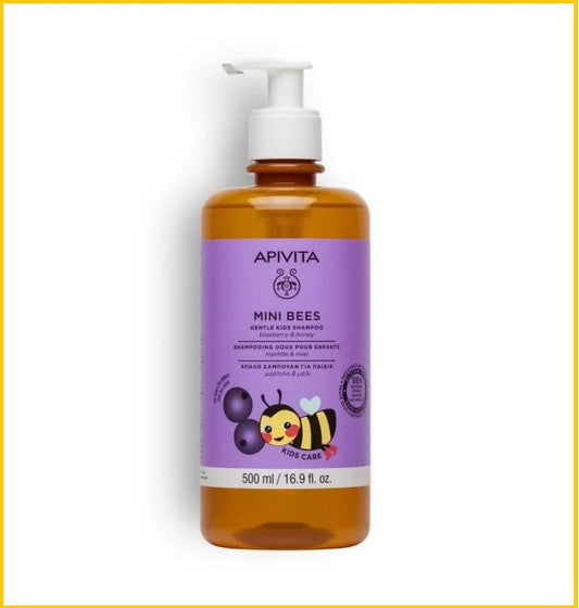 APIVITA MINI BEES GENTLE KIDS SHAMPOO WITH BLUEBERRY & HONEY 500ML 藍莓蜂蜜溫和兒童洗髮露 (適合2歲以上兒童)