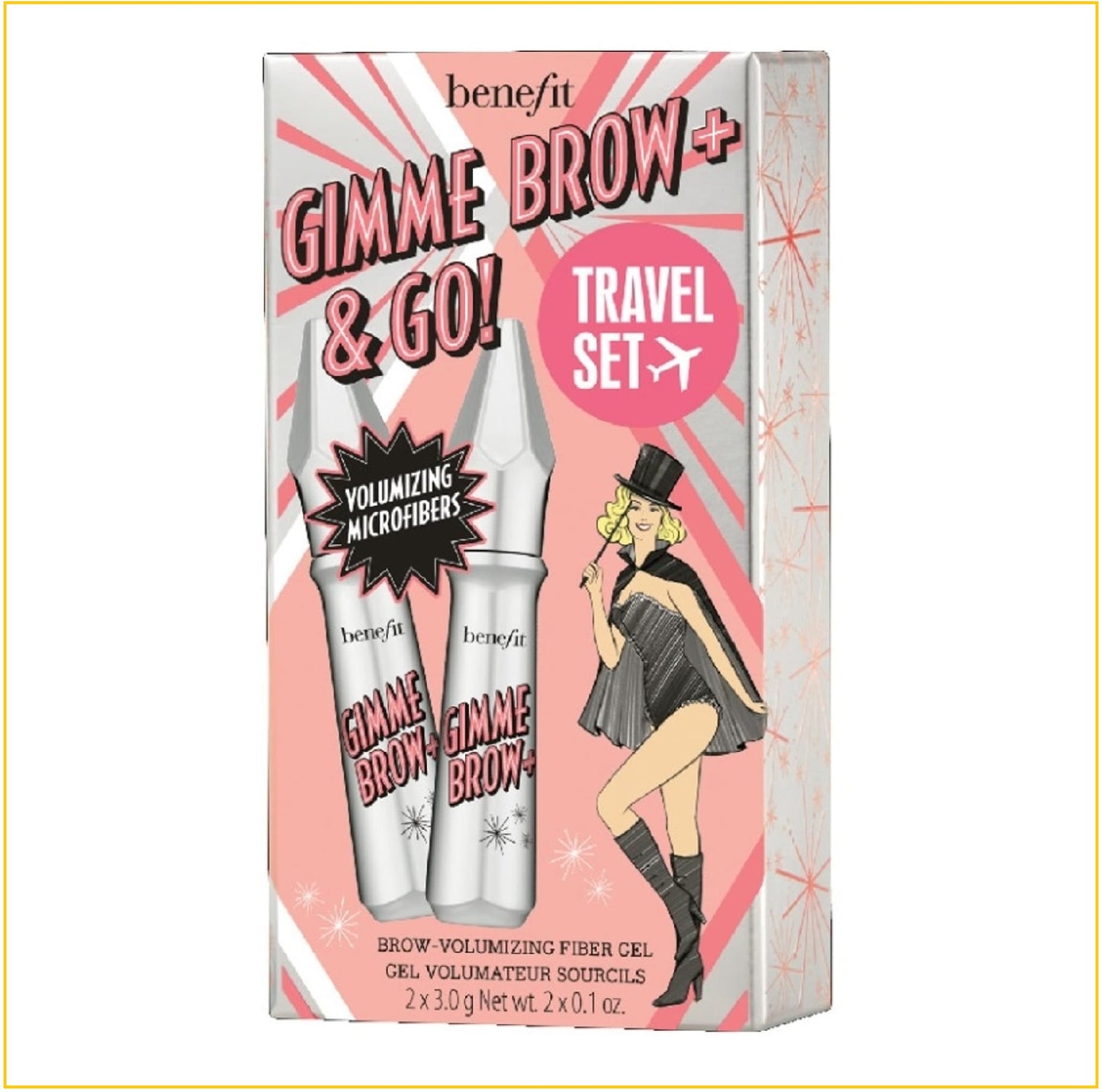 BENEFIT GIMME BROW+ GEL DUO EYEBROW GEL #3 NEUTRAL LIGHT BROWN DUO SET 3G X2 一步到位眉膏兩支套裝