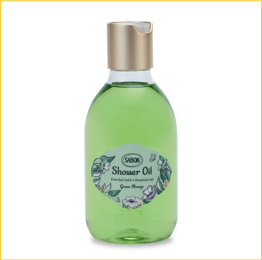 SABON GREEN BREEZE SKIN NOURISHING SHOWER OIL 300ML 翠綠微風柔膚滋養沐浴油