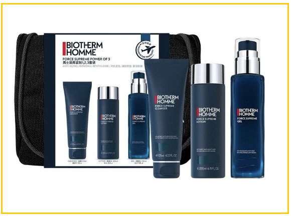 Biotherm Force Supreme Power of 3 Set(Cleansing 125ML+ Lotion 200ML +Advanced Gel 100ML)   緊緻淡紋1.2.3套裝 (潔面霜 125ml+爽膚水 200ml+淡紋凝膠 100ml)