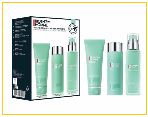 BIOTHERM HOMME AQUAPOWER POWER OF 3 SET(Cleansing 125ML+ Lotion 200ML +Advanced Gel 100ML) 男士水動力1，2，3套裝(潔面125ML+爽膚水200ML+乳液100ML)